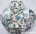 Hand Block Cotton Suit with Chiffon Dupatta