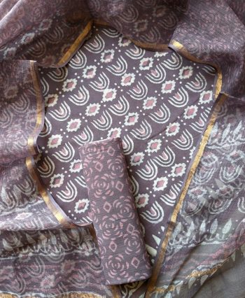 hand block cotton suit