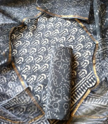 hand block cotton suit