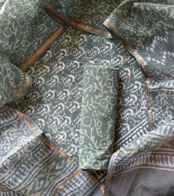 hand block cotton suit