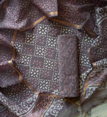 hand block cotton suit