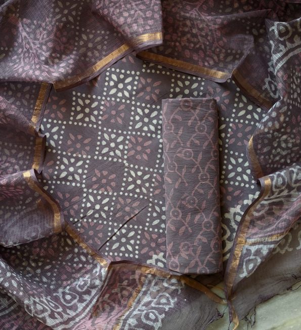 hand block cotton suit